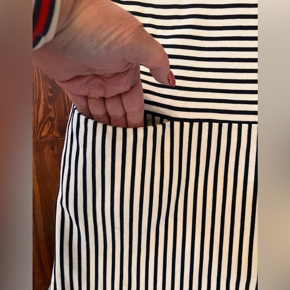 MADEWELL Dockside Dress Navy White Stripe Preppy Coastal Cotton XS - Picture 5 of 6